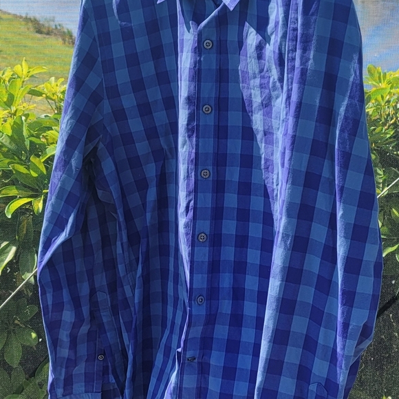 Goodthreads Button Up Shirt Mens XLarge Blue Checkered Slim Fit Casual Cotton. - Picture 2 of 7